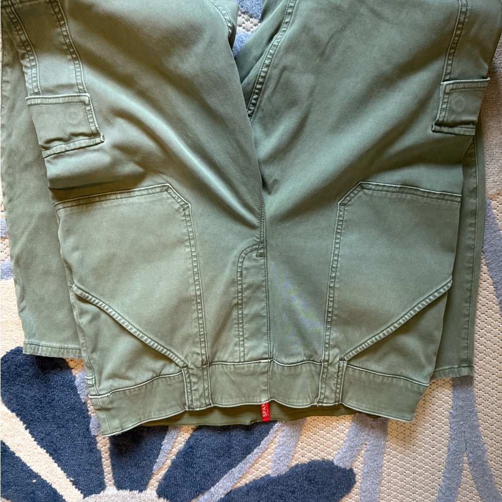SPANX Relaxed Fit Cargo Jeans in Olive Green - Picture 3 of 5